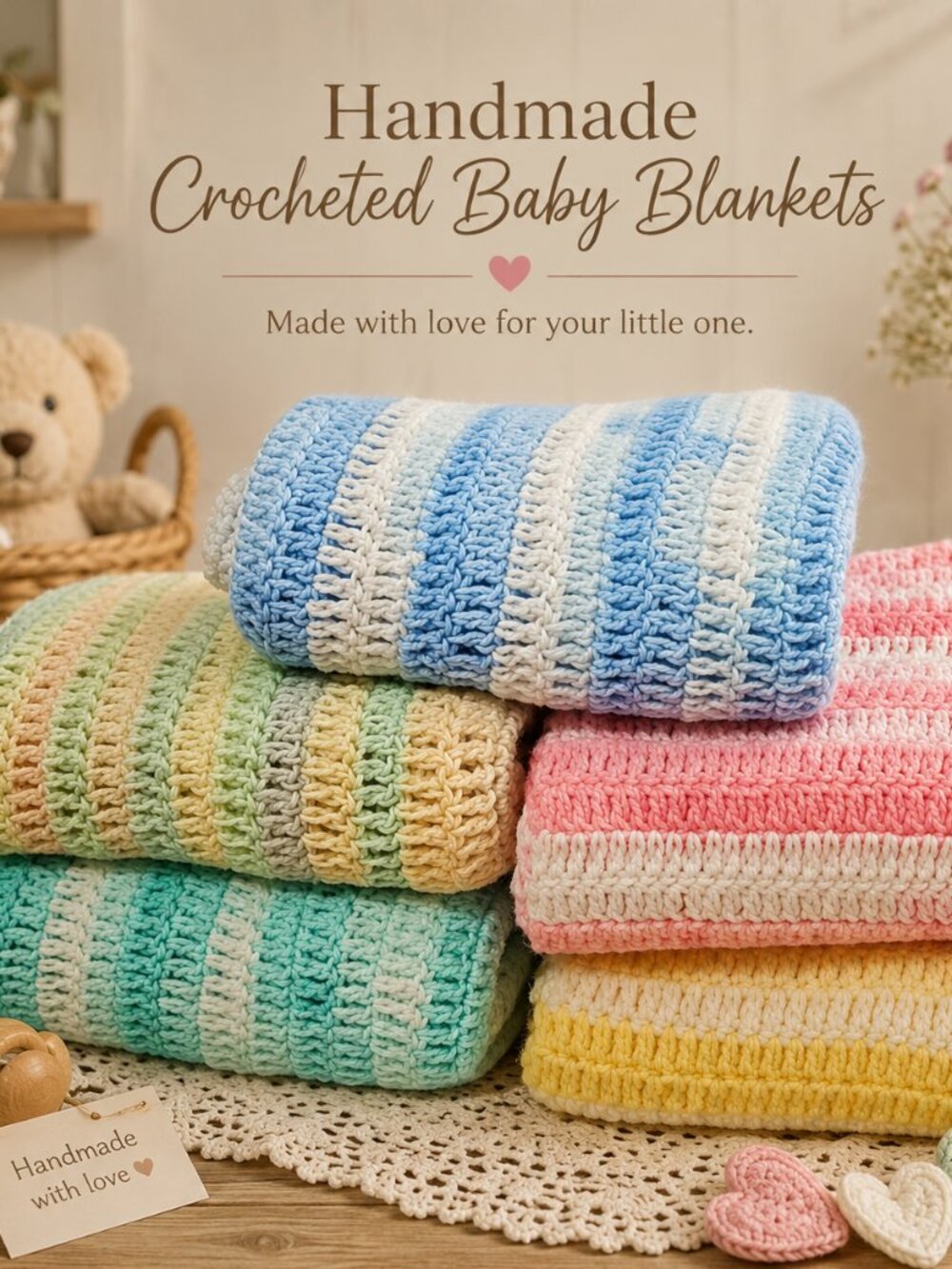 Handmade  Crocheted Baby Blankets